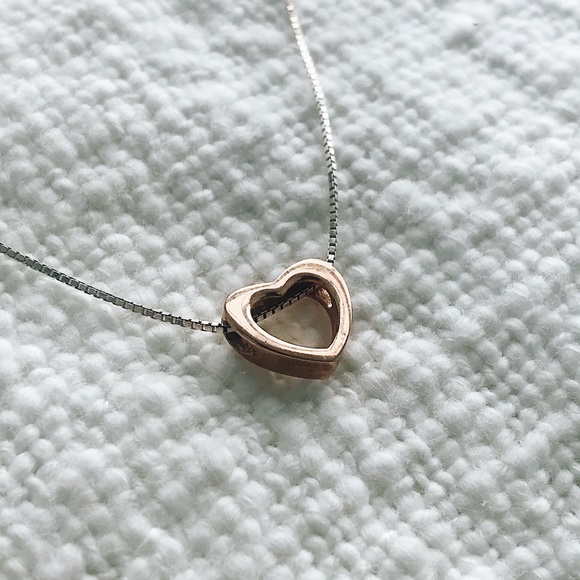 925 Sterling Silver Heart Necklace Dyadema Italy - Picture 11 of 15